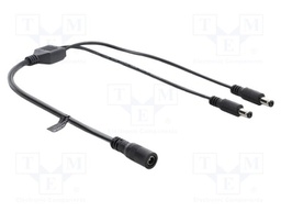 Cable; DC 5,5/2,1 plug x2,DC 5,5/2,1 socket; straight; black