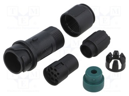 Connector: circular; plug; female; PIN: 10; w/o contacts; for cable