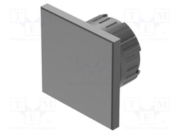 Plug; 16mm; Ø16.2mm; black; plastic; Face dim: 18x18mm