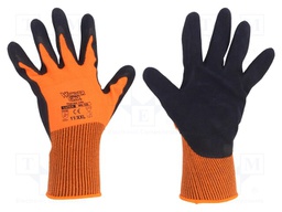 Protective gloves; Size: 11,XXL; orange; acrylic,latex
