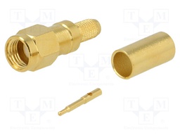 Plug; SMA; male; straight; 50Ω; RG58; crimped; for cable; teflon