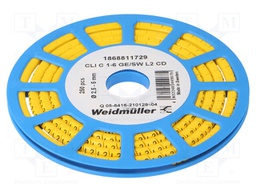 Markers for cables and wires; PVC; yellow; leaded; -30÷80°C
