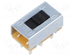 Switch: slide; Pos: 2; DPDT; 3A/250VAC; ON-ON; THT; Rinsul min: 100MΩ