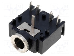 Socket; Jack 3,5mm; female; stereo; with on/off switch; THT