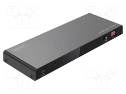 Splitter; HDMI 2.1; black; Input: DC socket,HDMI socket; metal