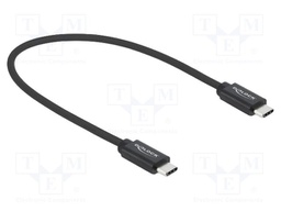 Cable; bidirectional,USB 3.2; USB C plug,both sides; 0.5m; black