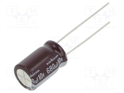 Capacitor: electrolytic; low impedance; THT; 680uF; 10VDC; ±20%