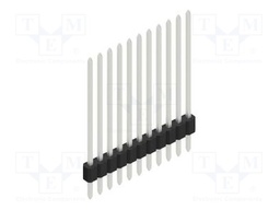 Connector: pin strips; pin header; male; PIN: 11; 1.27mm; THT; 1x11