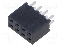 Connector: pin strips; female; PIN: 8; 2mm; gold-plated; THT; socket