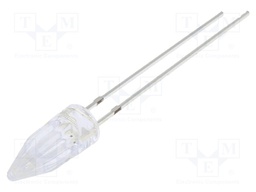 LED; 5mm; white cold; 750÷1120mcd; 100°; 20mA; 12V; Front: Rocket