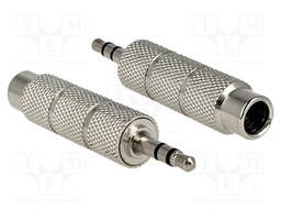 Adapter; Jack 3.5mm 3pin plug,Jack 6.35mm 3pin socket