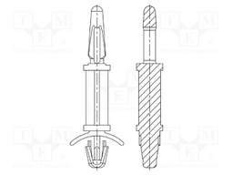 PCB distance; polyamide 66; L: 19.1mm; latch/latch; UL94V-2
