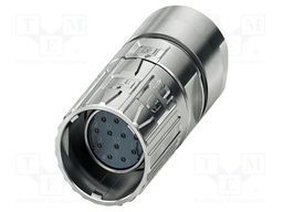 Connector: M23; plug; PIN: 12; crimped; straight; M23 PRO; 8A; 150V