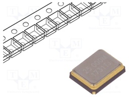 Resonator: quartz; 25MHz; 8pF; SMD; 3.2x2.5x0.8mm