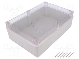 Enclosure: multipurpose; X: 190mm; Y: 280mm; Z: 95mm; ABS; grey; IP65