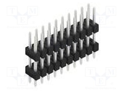 Connector: pin strips; pin header; male; PIN: 20; 2.54mm; THT; 2x10