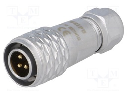 Plug; male; SF12; PIN: 3; IP67; 4÷6.5mm; 13A; soldering; for cable