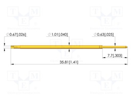 Test needle; Spring compression: 4.3mm; 6.35mm; 3A; steel; plug-in