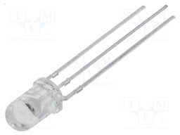 LED; 5mm; bicolour; red/yellow-green; 330÷750mcd; 220÷500mcd; 30°