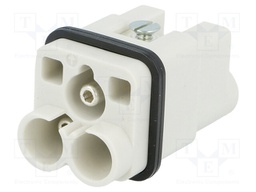 Connector: HDC; contact insert; male; S-Q2/0; PIN: 3; 2+PE; size 3A