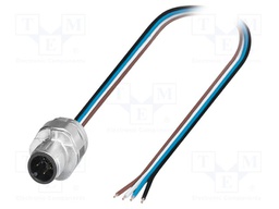 Connector: M12; socket; PIN: 4; male; 250V; straight; IP67; cables