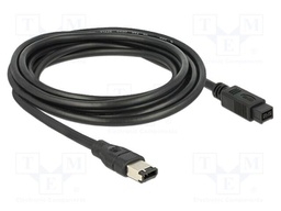 Cable; FireWire 6pin plug,FireWire 9pin plug; 3m; black; 400Mbps