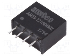 Converter: DC/DC; 1W; Uin: 10.8÷13.2V; 15VDC; Iout: 67mA; SIP4; 1.8g