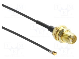 Cable; 500mm; IPEX MHF 4L,RP-SMA female; black; Øcable: 1.37mm