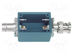 Case; blue; 500V; male,female,BNC x2; 38.1x22.35x28.7mm; 50Ω