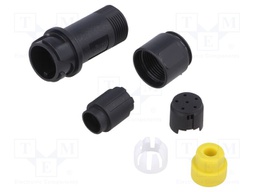 Connector: circular; plug; male; PIN: 6; w/o contacts; for cable