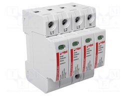 Surge arrester; Type 2+3; Poles: 4; 20kA; 275VAC; -40÷80°C; IP20