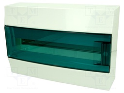 Enclosure: for modular components; IP41; grey; No.of mod: 18