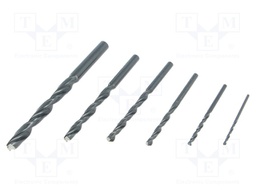 Tool accessories: drill set; Application: metal; Pcs: 6; Mat: HSS