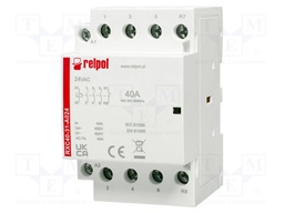 Contactor: 4-pole installation; 40A; 24VAC; NC + NO x3; IP20