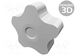 Knob; Dia: 50mm; M8; 20mm; H: 32mm; technopolymer (PP); black