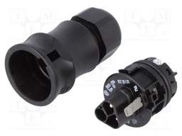 Plug; Connector: circular; male; PIN: 3; silver plated; 20A; 250V