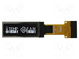 Display: OLED; graphical; 0.91"; 128x32; Dim: 30x11.5x1.41mm; white