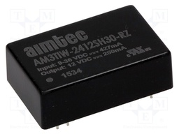 Converter: DC/DC; 3W; Uin: 9÷36V; 12VDC; Iout: 250mA; DIP24; 13g