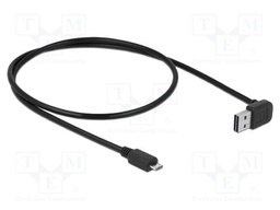 Cable; USB 2.0; gold-plated; 0.5m; black; 24AWG,28AWG; 480Mbps