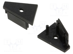Cap for LED profiles; black; ABS; Application: CORNER14