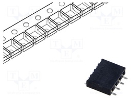 Connector: pin strips; female; PIN: 4; 2.54mm; gold-plated; SMT