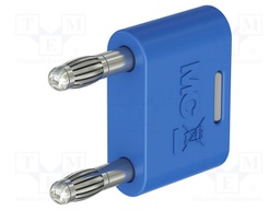 4mm banana; 32A; 30VAC; 60VDC; blue; nickel plated; insulated