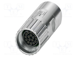 Connector: M17; plug; M17 PRO; PIN: 17; 60V; 3.6A; IP67; crimped