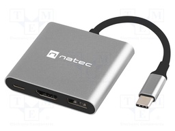 Hub USB; HDMI socket,USB A socket,USB C socket,USB C plug