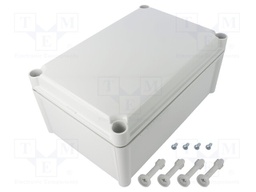 Enclosure: multipurpose; X: 188mm; Y: 278mm; Z: 130mm; SOLID; ABS