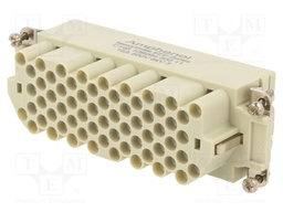Connector: HDC; contact insert; female; PIN: 64; 64+PE; size E24