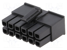 Plug; wire-board; female; Mega-Fit; 5.7mm; PIN: 12; Layout: 2x6; 23A