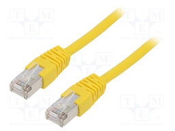 Patch cord; F/UTP; 5e; stranded; CCA; PVC; yellow; Len: 1m; 26AWG