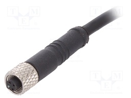Connector: M5; plug; female; cables; PIN: 3; 1A; straight; IP67; 60V
