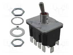 Switch: toggle; Pos: 2; 4PDT; ON-ON; 6A/230VAC; 20A/28VDC; -40÷71°C